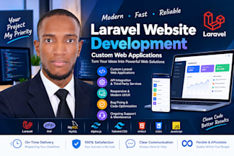 develop a professional website using laravel and react