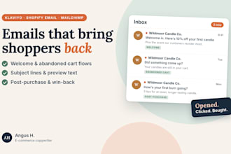 write a klaviyo or shopify email sequence for your ecommerce store