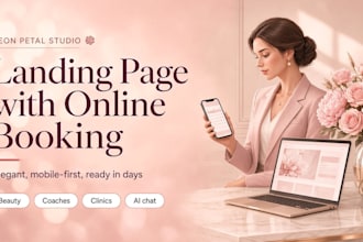 create a landing page with booking and ai chat receptionist