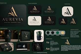design a modern minimalist logo complete branding kit for your brand identity