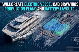 create electric vessel cad drawings propulsion plans and battery layout