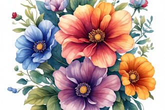 paint watercolor flowers and botanical illustrations