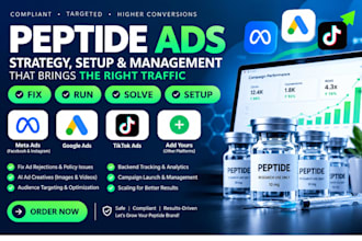 fix peptide ads issue run peptide ads facebook ads peptide google ads tiktok ads