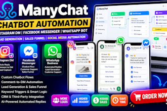 setup manychat automation instagram dm chatbot whatsapp bot sales funnel flows