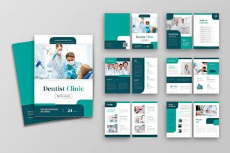 design dental clinic brochures, dentist flyers, orthodontic pamphlet and booklet