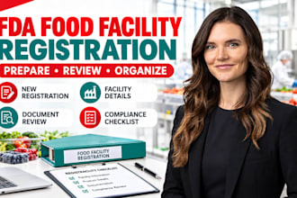 assist with fda food facility registration and compliance preparation