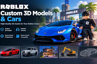 create professional roblox 3d model and 3d cars for your roblox game