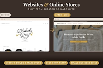 build or redesign your shopify store, etsy shop or small business site