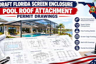 draft florida pool enclosure roof attachment permit drawings