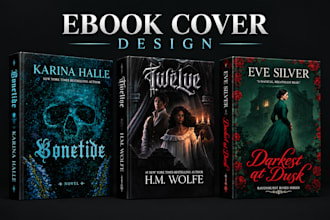 create romance, gothic fantasy and romantasy book cover design for amazon kdp