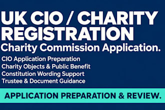 make your UK cio charity registration application with the charity commission