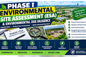 prepare US property due diligence phase I environmental site assessment esa