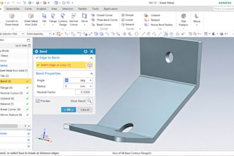 design aerospace 3d cad sheet metal part, aircraft bracket, flat pattern in nx