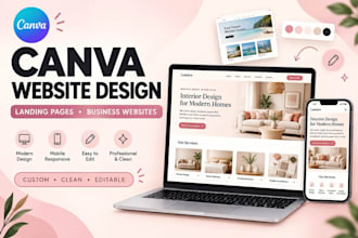 design a canva website, landing page, canva ugc portfolio