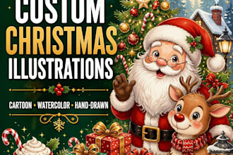 create custom christmas illustrations and festive holiday artwork