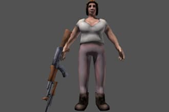 make custom psx character in lowpoly style,ps2, ps1,nintendo 64,3d animation rig