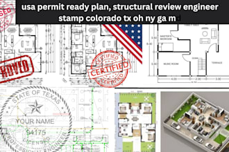 usa permit ready plan, structural review engineer stamp colorado tx oh ny ga md
