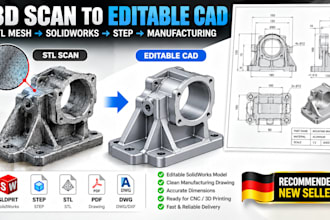 convert 3d scan stl mesh into editable solidworks step cad models