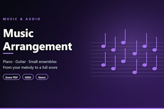 arrange your song for piano guitar or small ensemble with full score