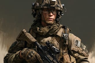 draw military characters or military related illustrations