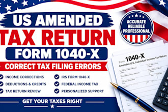 prepare your US amended tax return form 1040 x and correct tax filing errors