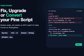 fix, upgrade or convert your tradingview pine script code