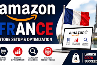 setup france amazon store, product listing, french amazon SEO and fba store