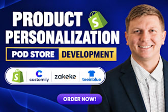 setup teeinblue customily zakeke etsy shopify pod product personalization store