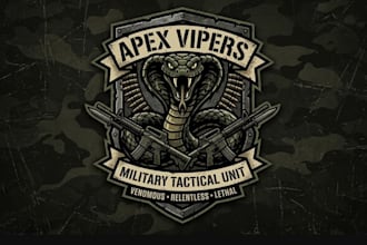 design aggressive military snake logo for you