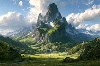 digitally oil painting landscape