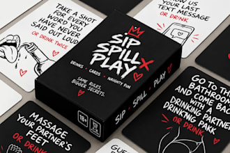 design playing card game adult drinking card deck party card box mockup rulebook