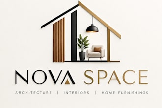 design a modern architectural, interior or home furnishing logo