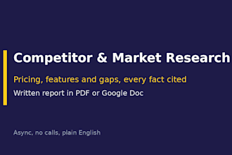 research your competitors market and pricing in a cited written report