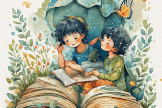 create hand painted watercolour children book illustrations