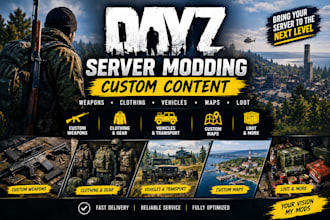 mod your dayz server with custom weapons, clothing, vehicles, maps and loot