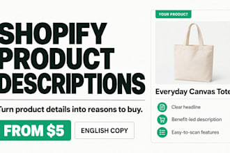 write and optimize shopify product descriptions