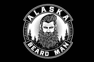 design best quality amazing beard man logo