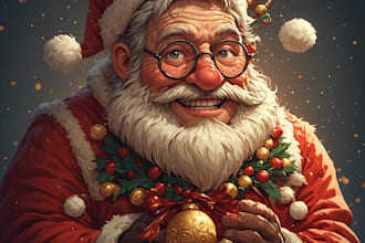unique christmas cartoon caricature