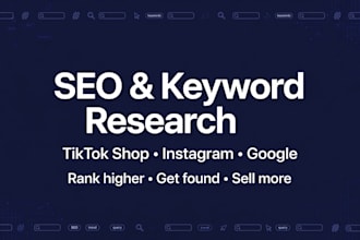 do SEO keyword research for your tiktok shop instagram store and website