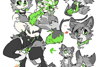 draw furry art, fursona, furry pfp, furry oc and anthro art,