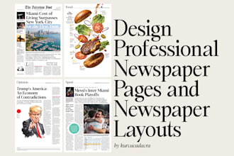 design professional newspaper pages and newspaper layouts