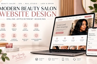 design a modern beauty salon website with online appointment booking
