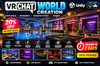 create interactive custom vrchat world 3d environment metaverse vrc world vrchat