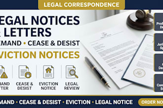 review or draft legal notice, demand letter, cease desist, eviction notice