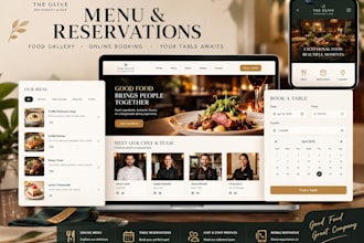 build a restaurant website with an online menu and table reservation system