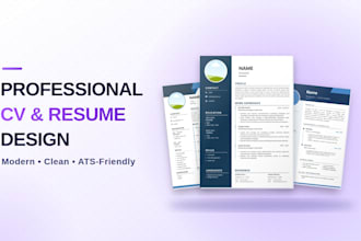 design a professional and modern CV and resume