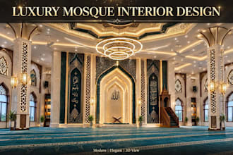 design luxury islahic wall art , arabic calligraphy , mosque intorior design