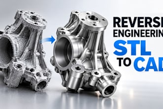 design your reverse 3d scans stl and mesh to step cad in solidworks