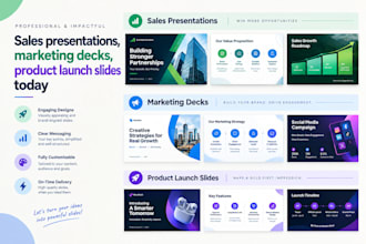 design sales presentations, marketing decks, product launch slides today