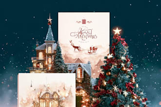 design professional luxury christmas card with qr code